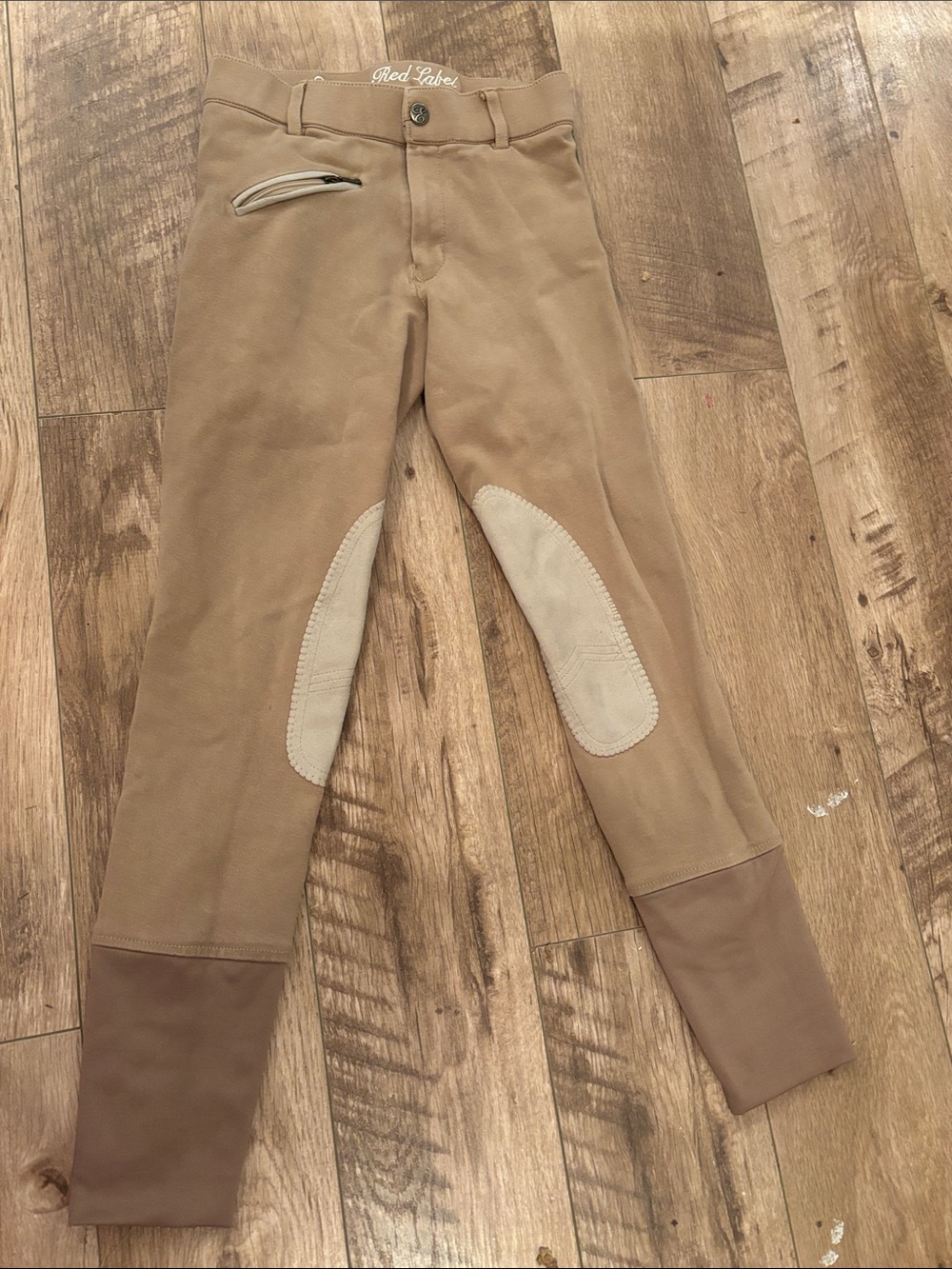 Elation Red Label Beige/Tan Riding Breeches with Knee Patches (unisex)